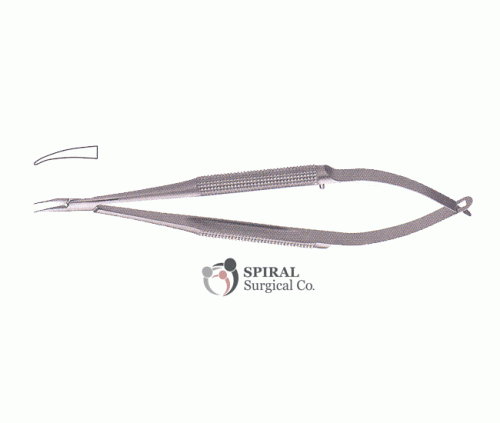 barraquer-needle-holder-07-08-11 Barraquer Needle Holder, Round Handle, Curved, Without Catch