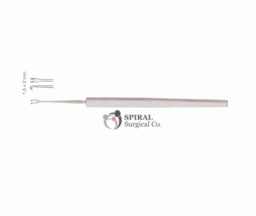 Guthrie Double Retractor Hook, 13cm, Sharp (1.5 X 2 mm)