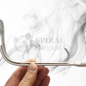 Wieder Breast and Facial Retractor With Fiber Optic Tubes, 14cm Long - 22mm Wide