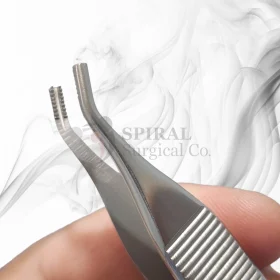 Adson Brown Delicate Tissue Forceps, 9X9 Teeth, Curved