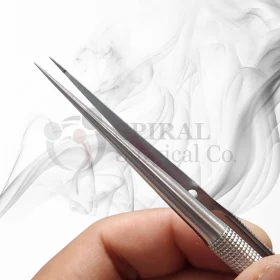 Micro Forceps, Straight, 8mm Round Handle - 18cm