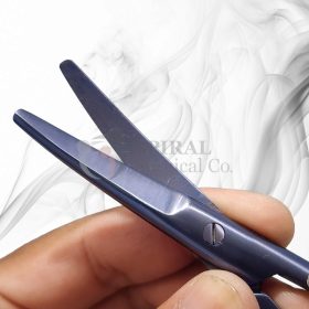 Mayo Operating Scissors, Curved, 14cm, Titanium-BlueLine