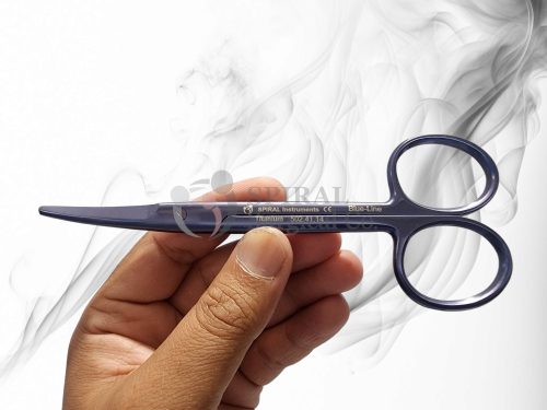 Mayo Operating Scissors, Curved, 14cm, Titanium-BlueLine Mayo Operating Scissors, Curved, 14cm, Titanium-BlueLine