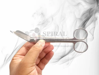 Lister Bandage Scissors, Probe Point Tip, Angled Blades, 18.4cm