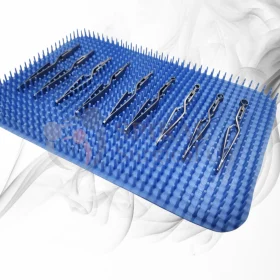 Nerve And Tendon Holding Forceps, Straight, Cross Action, Flat Handle,11.5cm Length Complete Set (2)
