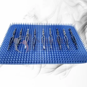 Nerve And Tendon Holding Forceps, Straight, Cross Action, Flat Handle,11.5cm Length Complete Set