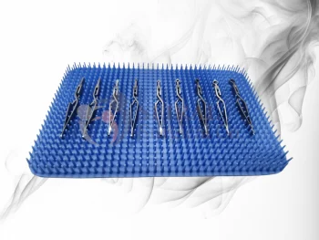 Nerve And Tendon Holding Forceps, Straight, Cross Action, Flat Handle,11.5cm Length Complete Set