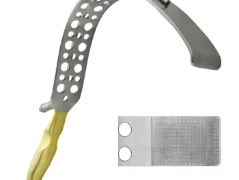 Thorlakson Abdominal Retractor Fiber Optic Fenestrated Curved Blade 40mm x 170mm 34cm Surgical
